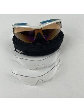 TIFOSI Altar Sports Sunglasses Adult w/Case 3 Lens Teal White Running Cycling